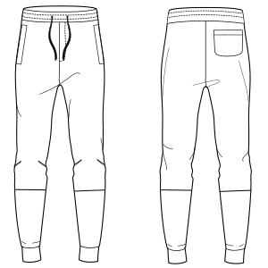 Patron ropa, Fashion sewing pattern, molde confeccion, patronesymoldes.com Fleece Joggers  7121 MEN Trousers